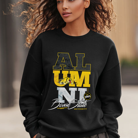Bowie State University Alumni Signature Series - Vintage/Grunge Style (Unisex Sweatshirt)