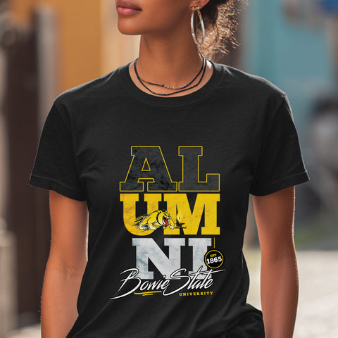 Bowie State University Alumni Signature Series - Vintage/Grunge Style (Women's Short Sleeve)