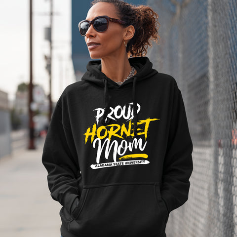 Proud Alabama State Hornet Mom (Unisex Hoodie)