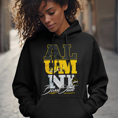 Bowie State University Alumni Signature Series - Vintage/Grunge Style (Unisex Hoodie)