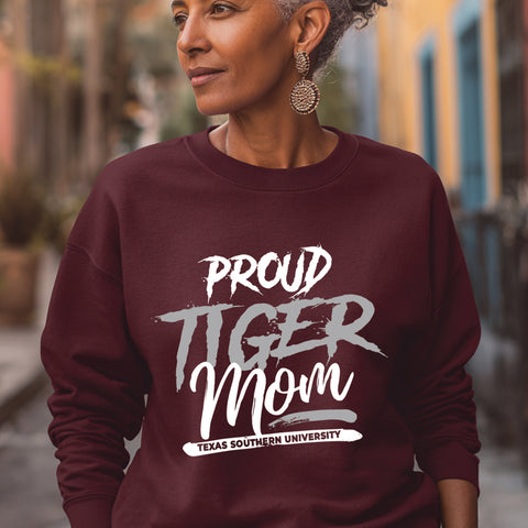 Proud Texas Southern Tiger Mom (Unisex Sweatshirt)