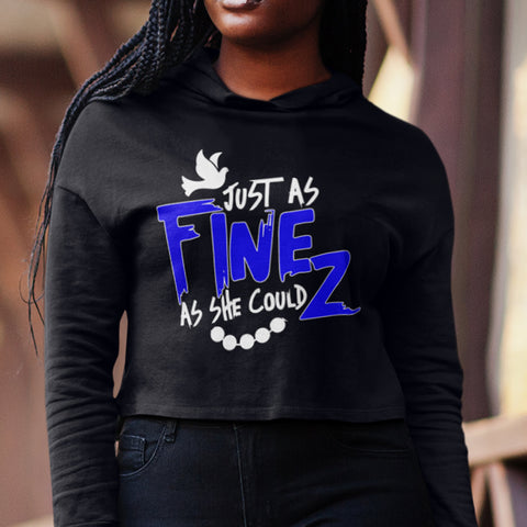 As Fine As She Can Z - Zeta Phi Beta 1920 (Women's Cropped Hoodie)