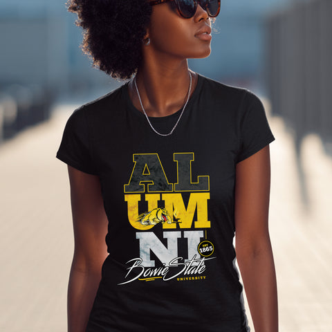 Bowie State University Alumni Signature Series - Vintage/Grunge Style (Women's Short Sleeve)