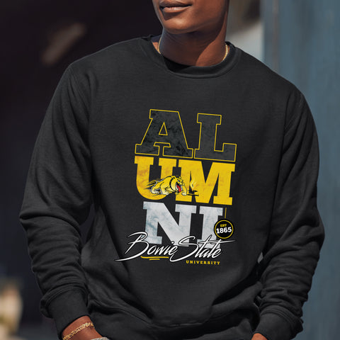 Bowie State University Alumni Signature Series - Vintage/Grunge Style (Unisex Sweatshirt)