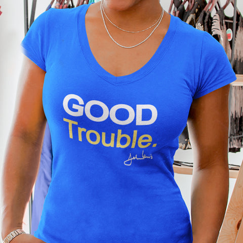 Good Trouble - Gold Edition (Women's V-Neck)