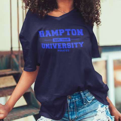 Hampton University Pirates (Women's V-Neck)