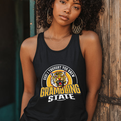 GSU Thought You Knew! (Black Unisex Tank) Grambling State University