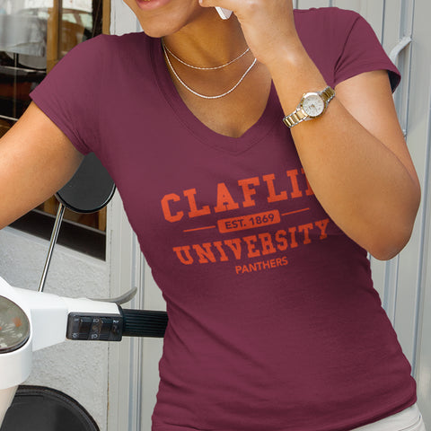 Claflin University Panthers (Women's V-Neck)
