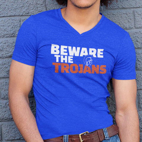 Beware The Trojans - Virginia State University (Men's V-Neck)