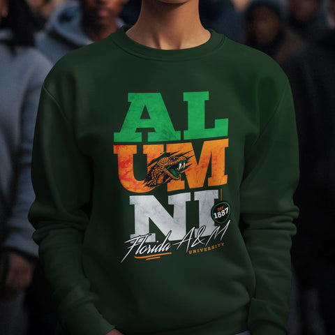 FAMU Alumni Signature Series - Vintage/Grunge Style (Unisex Sweatshirt) Florida A&M University