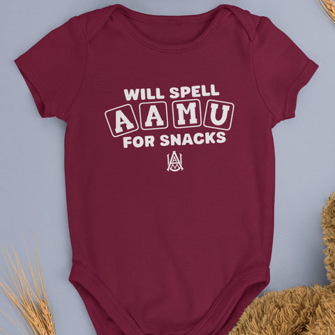 Will Spell AAMU For Snacks (Onesie) Alabama A&M University Bulldogs