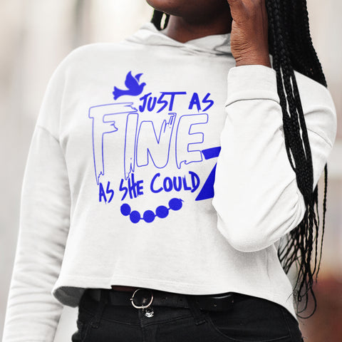 As Fine As She Can Z - Zeta Phi Beta 1920 (Women's Cropped Hoodie)