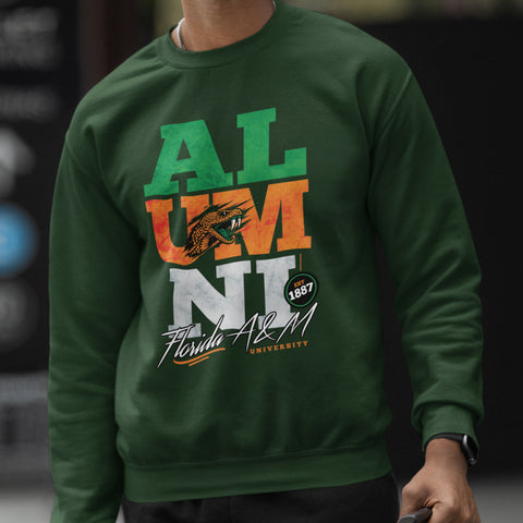 FAMU Alumni Signature Series - Vintage/Grunge Style (Unisex Sweatshirt) Florida A&M University