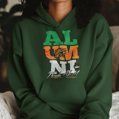 FAMU Alumni Signature Series - Vintage/Grunge Style (Unisex Hoodie) Florida A&M University