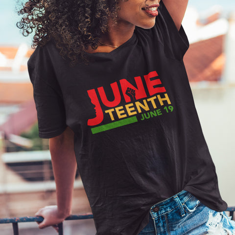 Juneteenth - NextGen - Pan African Letters (Women's V-Neck)