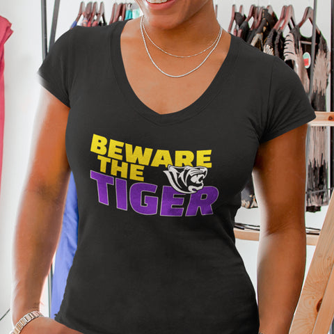 Beware The Tiger - Benedict College (Women's V-Neck)