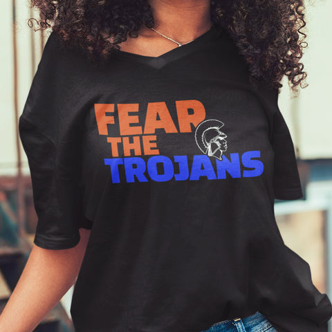Fear The Trojans - Virginia State University (Women's V-Neck)