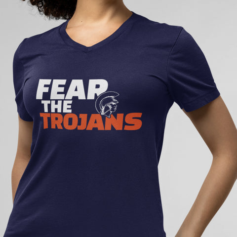 Fear The Trojans - Virginia State University (Women's V-Neck)