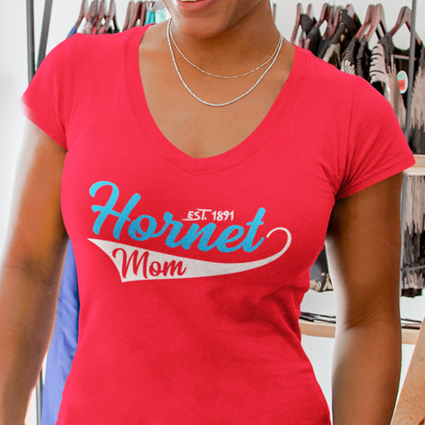 Hornet Mom 1891 - Delaware State (Women's V-Neck)