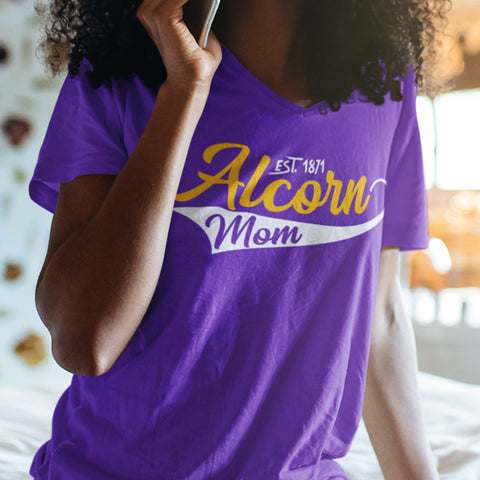 Alcorn Mom 1871 - Alcorn State (Women's V-Neck)