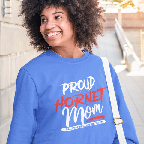 Proud Delaware State Hornet Mom NextGen (Unisex Sweatshirt)