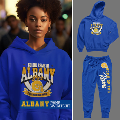Albany State University - Rams Sweatsuit - (Hoodie + Sweatpants)