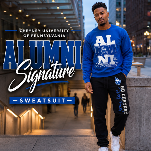 Cheyney Alumni Signature Series Sweatsuit - Vintage/Grungy/Distressed (Sweatshirt + Sweatpants)