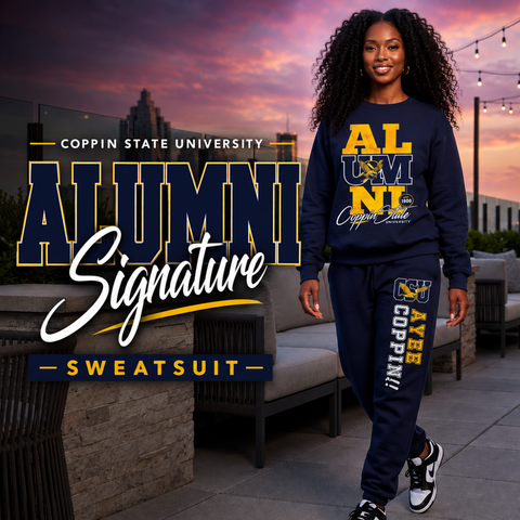Coppin Alumni Signature Series Sweatsuit - Vintage/Grungy/Distressed (Sweatshirt + Sweatpants)