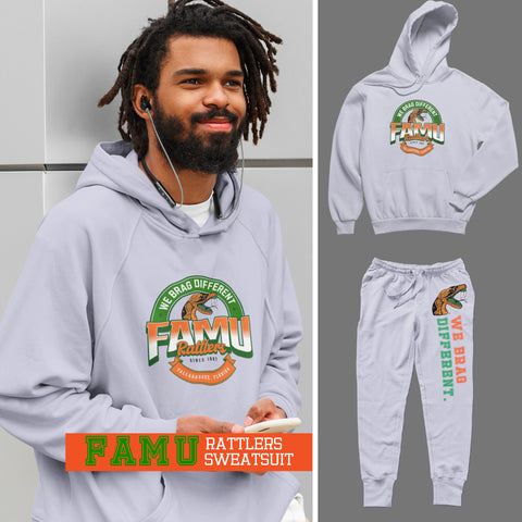 Florida A&M University  - FAMU We Brag Different  Sweatsuit - (Hoodie + Sweatpants)