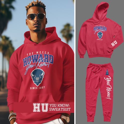 Howard - HU You Know! Sweatsuit (Red) - (Hoodie + Sweatpants)
