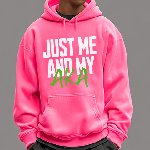 Just Me And My AKA - Neon Pink (Men's Hoodie)