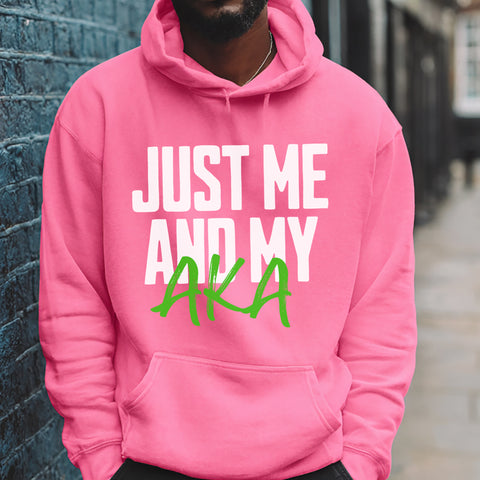 Just Me And My AKA - Neon Pink (Men's Hoodie)