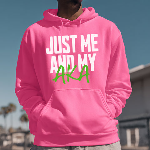 Just Me And My AKA - Neon Pink (Men's Hoodie)