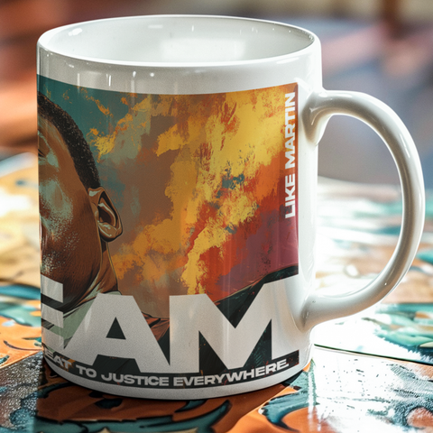 Dream Like Martin Luther King Jr Mural Mug - 12 oz Ceramic Mug 12 oz Ceramic Mug - Washable, Microwavable