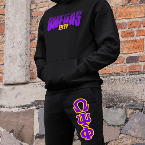 Omegas Retro - Omega Psi Phi (Sweatsuit) - (Hoodie + Sweatpants)