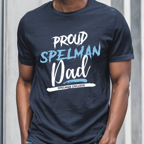Proud Spelman College Dad NextGen (Navy Blue Men's Short Sleeve)