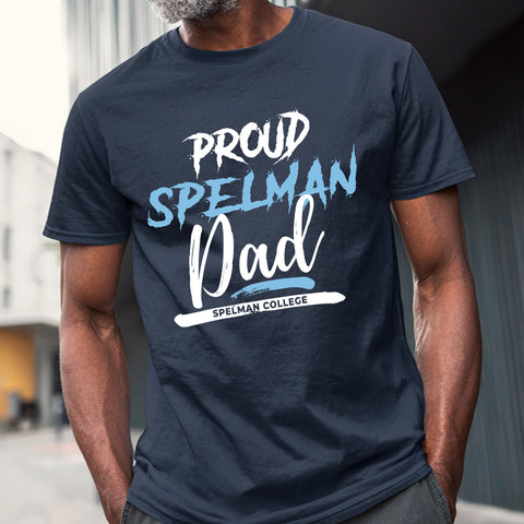 Proud Spelman College Dad NextGen (Navy Blue Men's Short Sleeve)