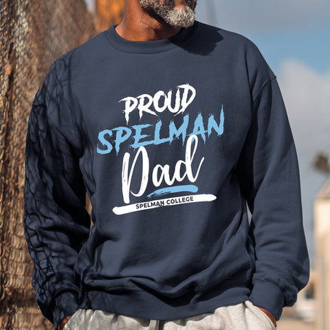 Proud Spelman College Dad NextGen (Navy Blue Unisex Sweatshirt)