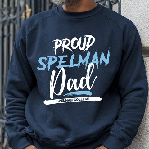 Proud Spelman College Dad NextGen (Navy Blue Unisex Sweatshirt)