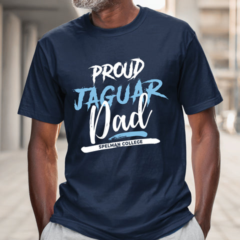 Proud Jaguar Dad NextGen (Navy Blue Men's Short Sleeve) Spelman College