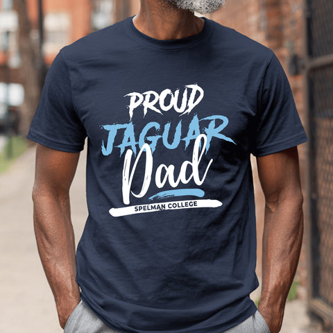Proud Jaguar Dad NextGen (Navy Blue Men's Short Sleeve) Spelman College