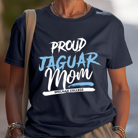 Proud Jaguar Mom NextGen (Navy Blue Women's Short Sleeve) Spelman College