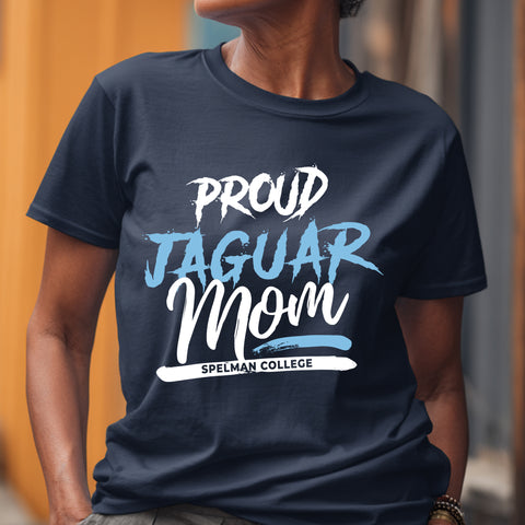Proud Jaguar Mom NextGen (Navy Blue Women's Short Sleeve) Spelman College
