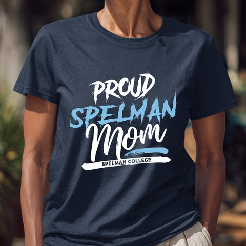 Proud Spelman College Mom NextGen (Navy Blue Women's Short Sleeve)