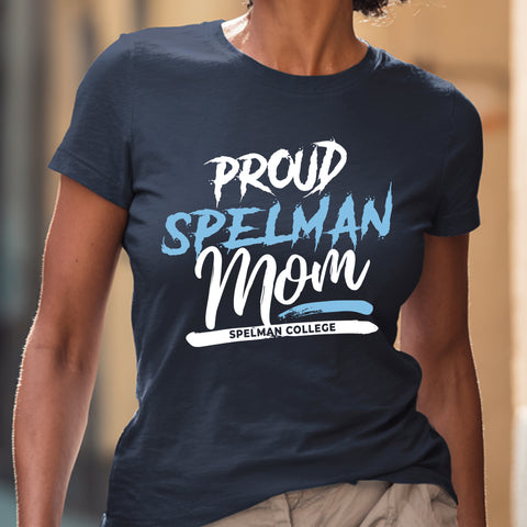 Proud Spelman College Mom NextGen (Navy Blue Women's Short Sleeve)