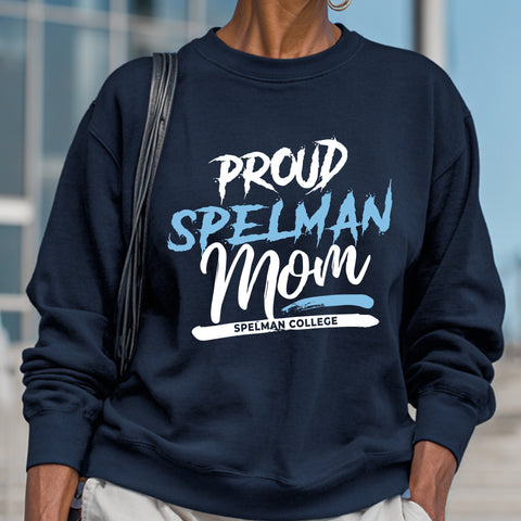 Proud Spelman College Mom NextGen (Navy Blue Unisex Sweatshirt)
