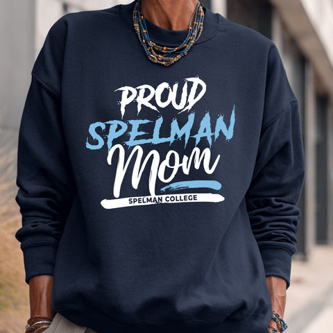 Proud Spelman College Mom NextGen (Navy Blue Unisex Sweatshirt)