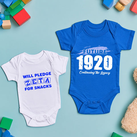 Zeta Phi Beta 2-Pack v.2 (Onesie) - Zetas Infant Bodysuit