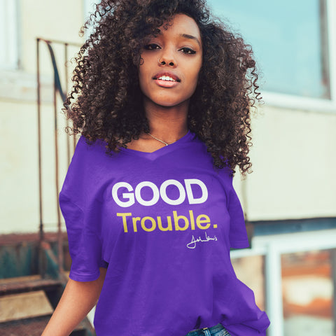 Good Trouble - Gold Edition (Women's V-Neck)