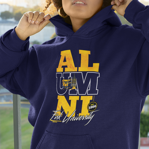 Fisk University Bulldogs Alumni Signature Series (Unisex Hoodie) - Vintage/Grunge Style